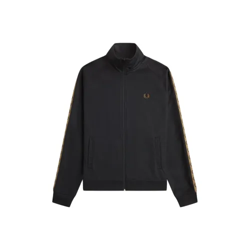 FRED PERRY Contrast Tape Track Jacket Jackets & Coats Men's Black