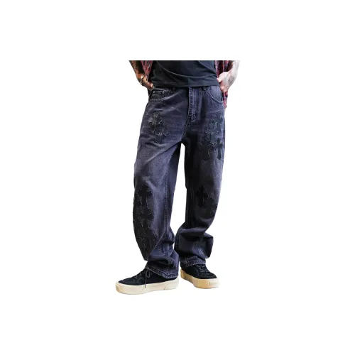 BLANC & ECLARE Crucifix Personalized Loose Fit Straight Fit Comfortable Mid Rise Jeans Unisex
