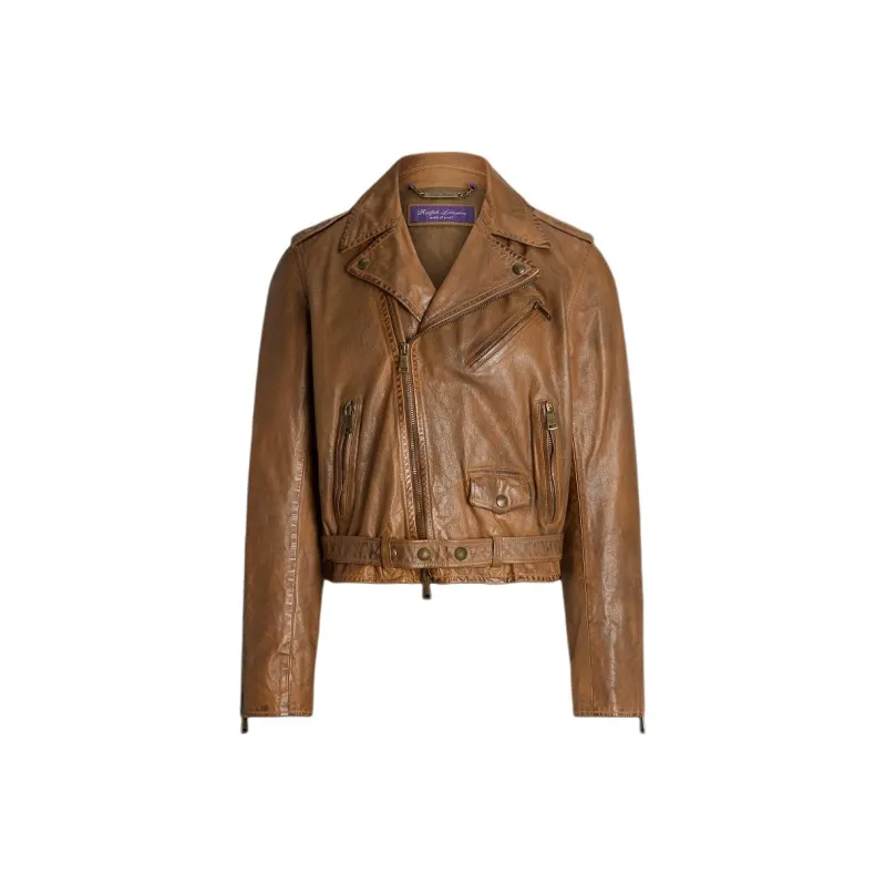 Ralph Lauren SS24 Leather Jacket Men's Gold-0
