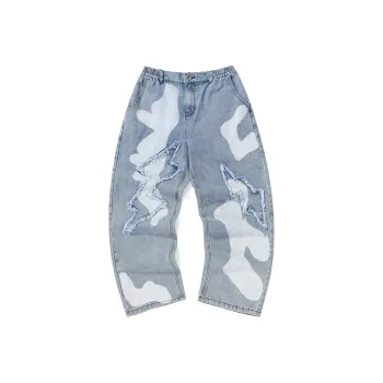 GENANX Wide Leg Jeans Unisex Denim Blue