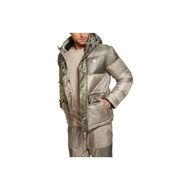 GUESS Wilfred Hooded Long Puffer Jacket Jackets Coats Men's Gray-0