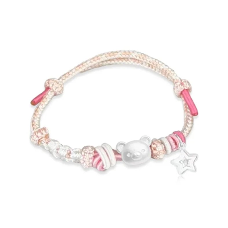 Sterling Silver S999 Fine Silver Material Rope Bracelet Accessory Unisex-5