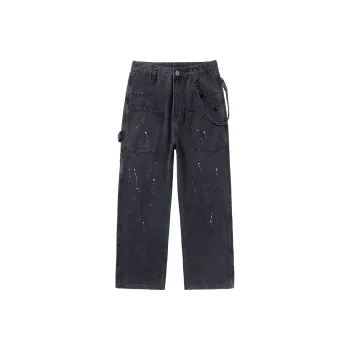 SANTASTIC Jeans Men's Ink Splatter Black