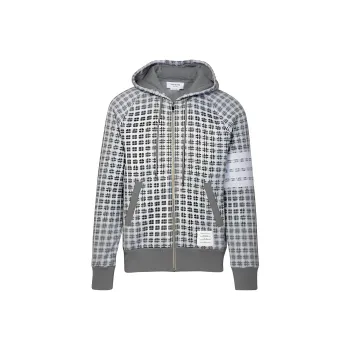 THOM BROWNE Checkered Zip Up Jacket