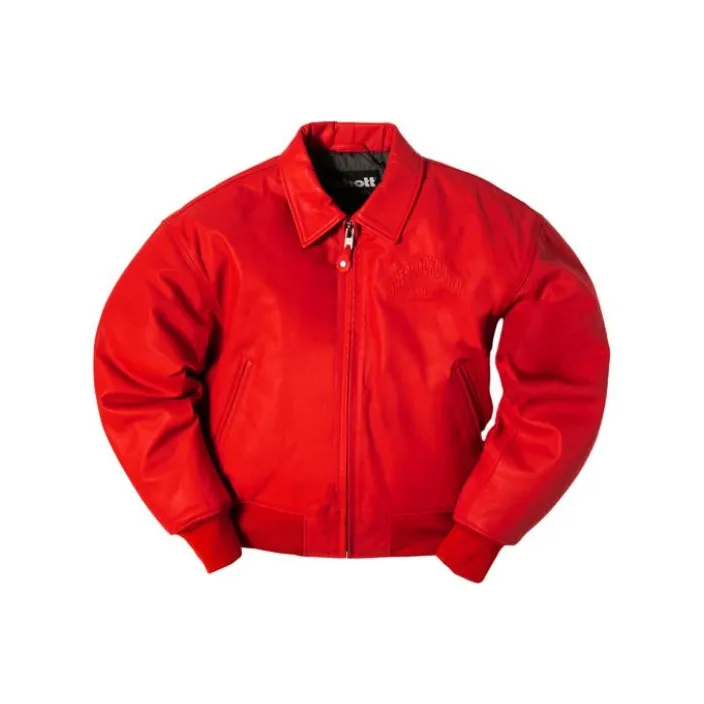 Schott N.Y.C. x One Block Down SS24 Leather Jacket Unisex Red-0
