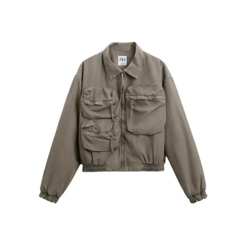 ZARA Jackets Men Brown-0
