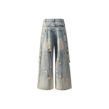 HOZZS Jeans Unisex Distressed