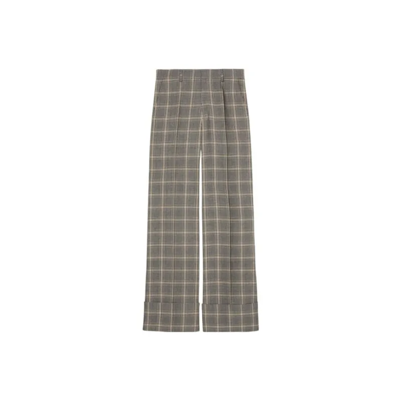 GUCCI Linen Wool Plaid Pants-0