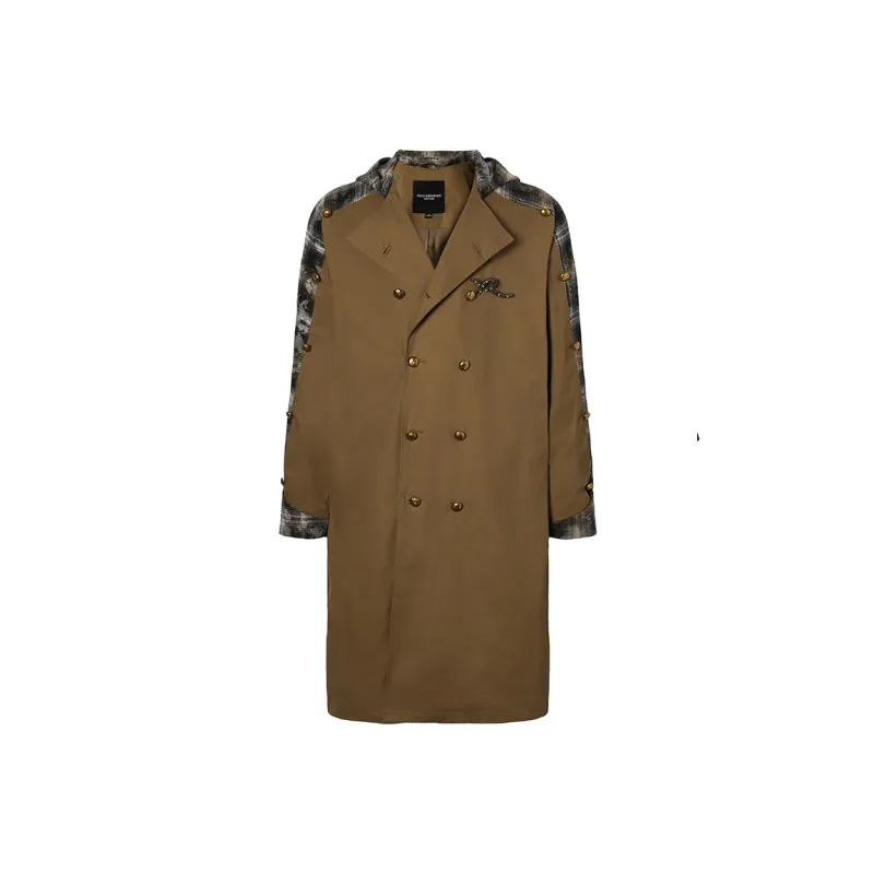 ROCAWEAR Trench Coat Unisex Coffee-0