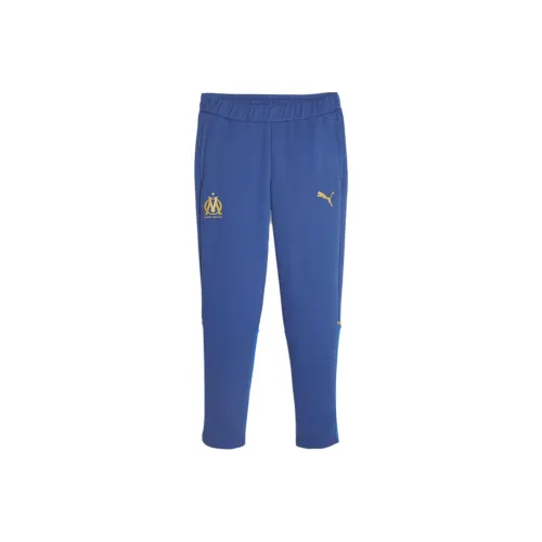 PUMA Olympique De Marseille Football Casuals Football Sweatpants Knitted Sports Pants Men's Blue