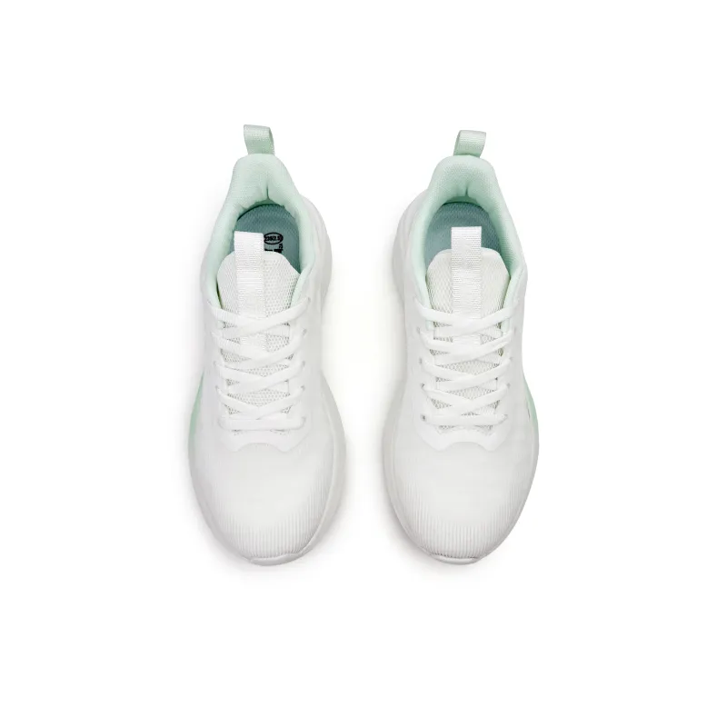 Warrior Cushioning Balance Height Increasing Low Top Casual Running Shoes Women's White Green-1