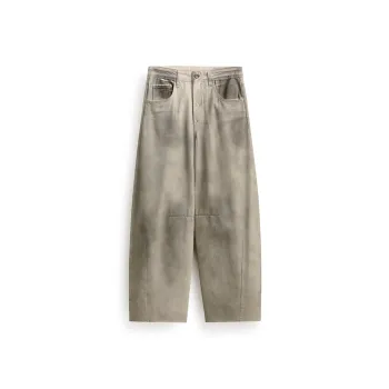 ZENGZHI Jeans Unisex Dirty Apricot