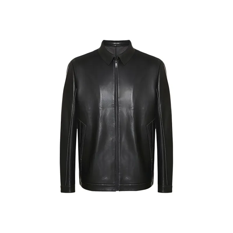 ROBERTA DI CAMERINO Leather Jacket Men's Black-0