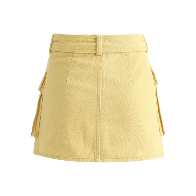 OROI Cargo Short Skirts Women's Egg Yellow-1