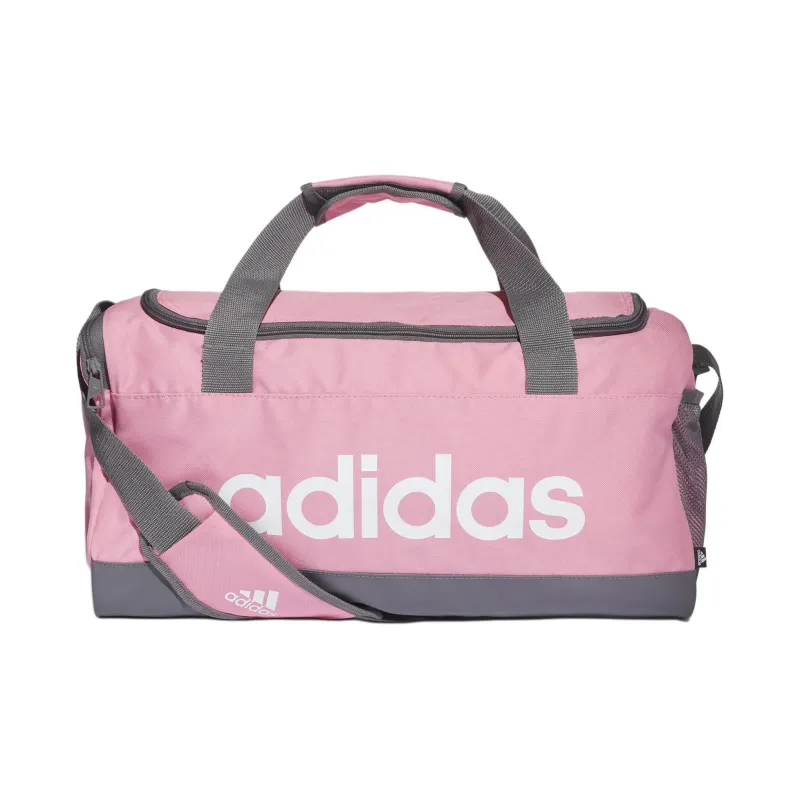 Adidas Polyester One Shoulder Crossbody Handbag, Travel Bag Unisex Pink & Gray-0