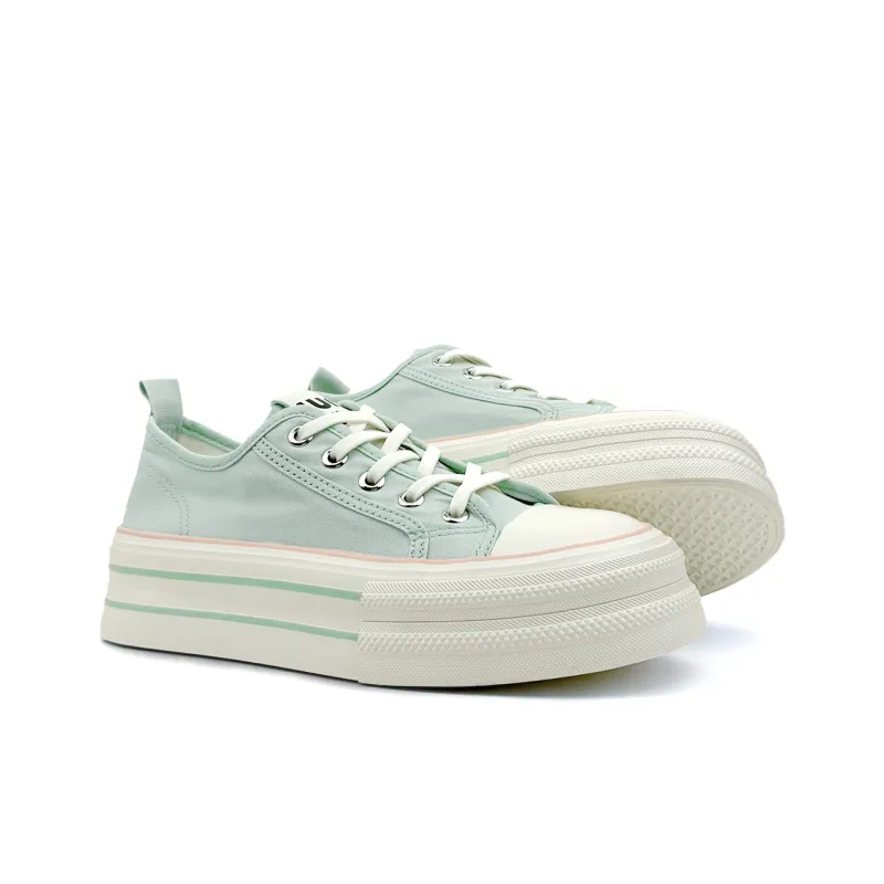Mengsai Anti Slip Wear Resistant Low Top Canvas Shoes Women's Mambo Green-5