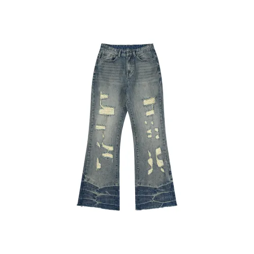 Ghost Mask Jeans Unisex Vintage Blue