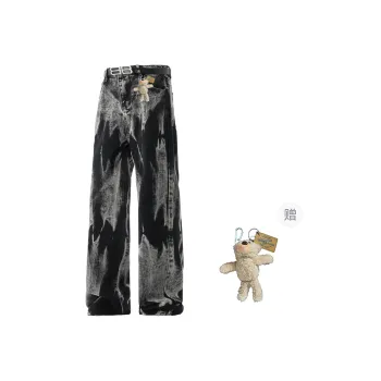 HOKLV Jeans Unisex Black
