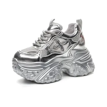 OBWA Low Top Chunky Sneakers Women's Silver