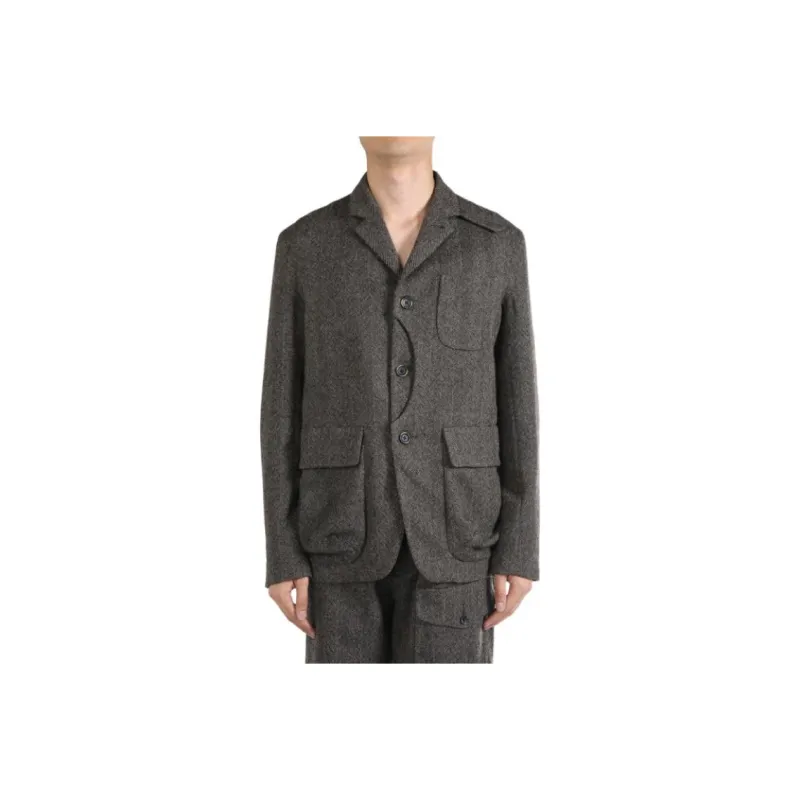 UMA WANG Sydney Newspaper Herringbone Jacket-0