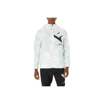Asics A I M Stretch Cross Graphic Hoodie Jacket Jackets & Coats Unisex Bright White