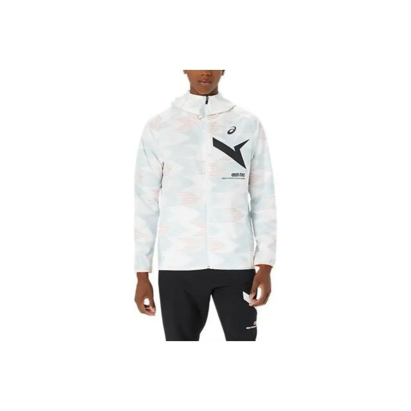 Asics A I M Stretch Cross Graphic Hoodie Jacket Jackets & Coats Unisex Bright White-0