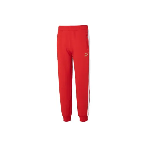 PUMA Knitted Sports Pants Unisex Red