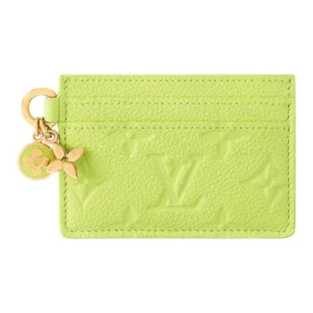 LOUIS VUITTON CHARMS Cow Leather Card Holder Women's Bright Green