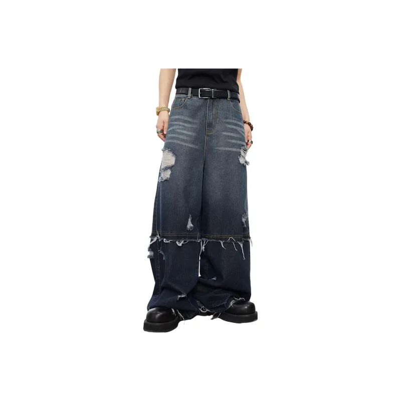 0-CROWORLD Jeans Men's Denim Blue-0