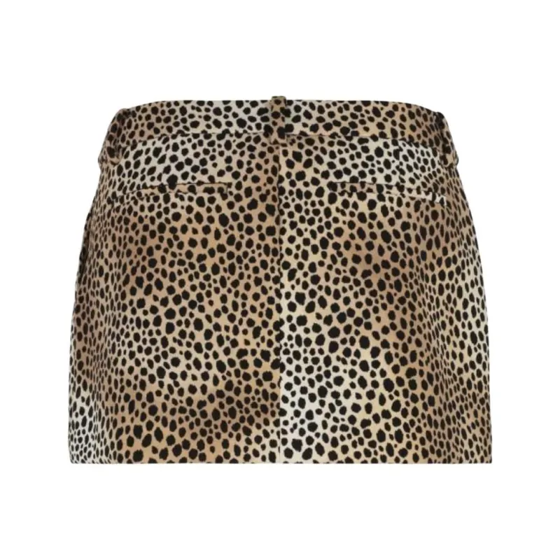 MICHAEL KORS Cheetah Print Stretch Crepe Mini Skirt-1