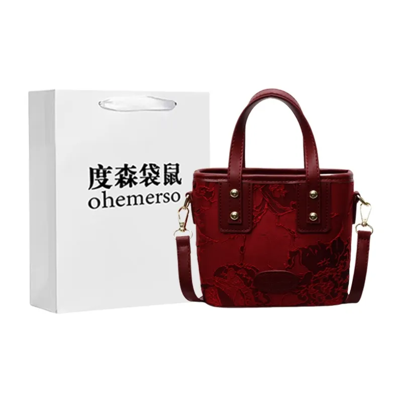 Dusen Kangaroo Canvas Bag, Shoulder Bag, Bucket Bag, Crossbody Handbag Women's Multicolor-15