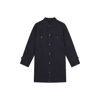 CROQUIS Trench Coat Men Navy Blue Denim