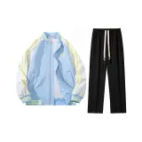 Light Blue-Ecru Top+117 Black Pants