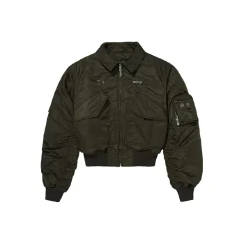 THUG CLUB Ruched Bomber Jacket