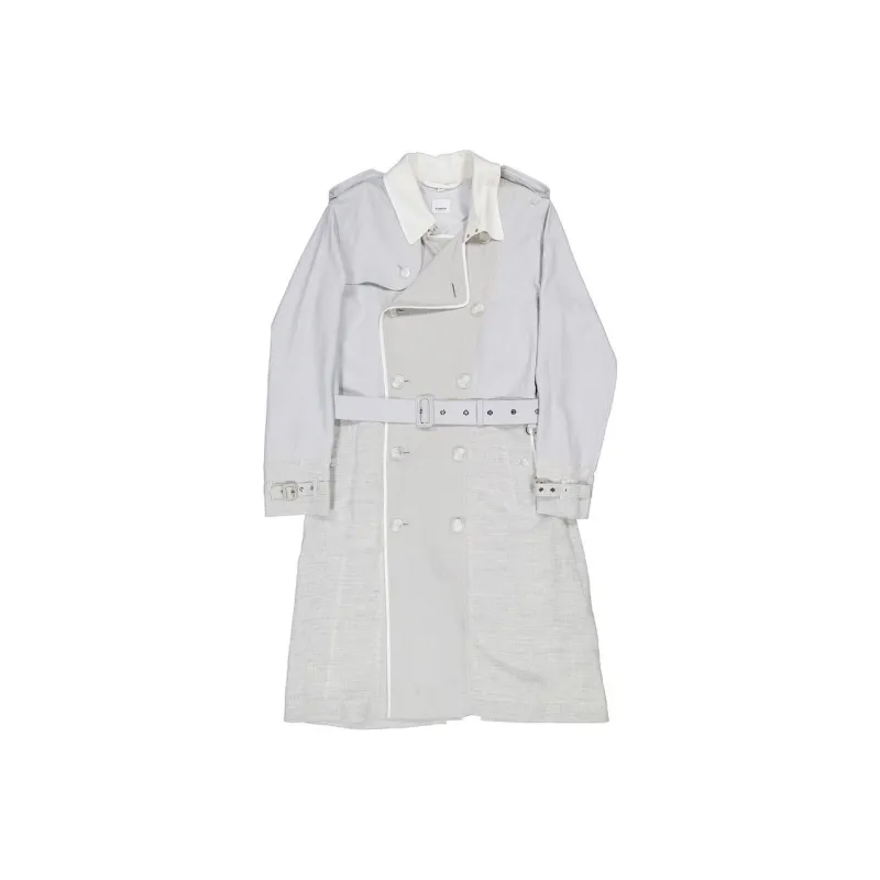 Burberry Trench Coat Men's Gray White-0