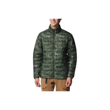 Columbia Powder Lite 2Omni-Heat Mens Green Printed Jacket Jacket Men's Green Landscape Wood Color