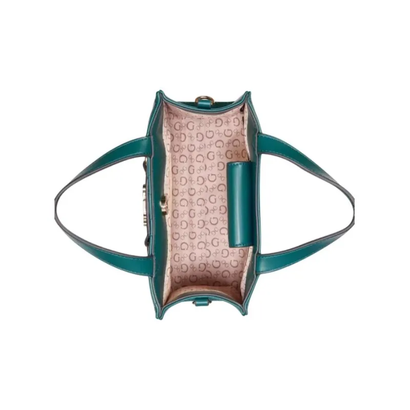 GUESS Polyurethane Tote Bag Shopping Bag Shoulder Bag Handbag Mini Women's Green-3