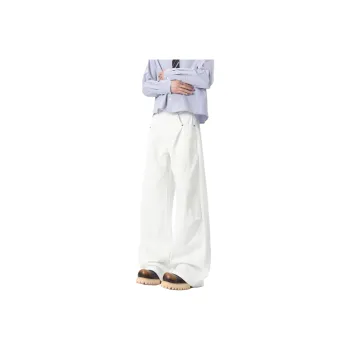 WARNING LIGHT Jeans Unisex White