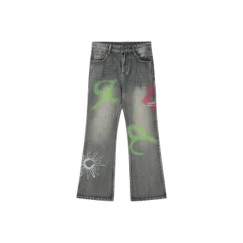 A chock Spray Paint Unisex Jeans