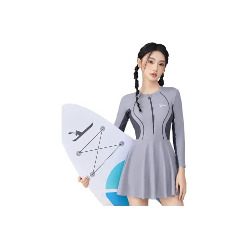 Barbie One piece Swimsuit Women's Gray Purple