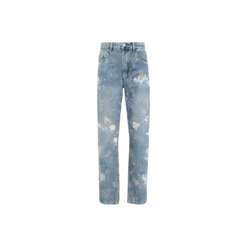 TOUHAOQINGNIAN Jeans Unisex Light Blue-0