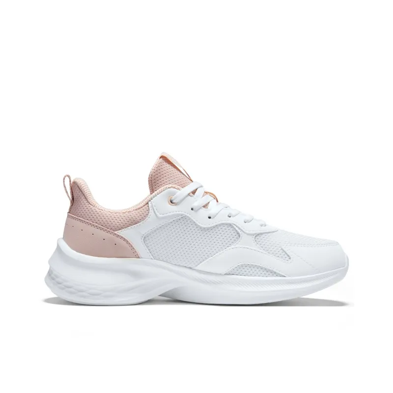 361° Cushioning, Breathable, Lightweight Low Top Sprint Running Shoes Women's Feather White Fresh Pink-1