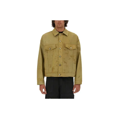 MSGM Stained Effect Drop Shoulder Denim Jacket