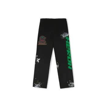 HERON PRESTON Paint-splatter Cotton Track Trousers