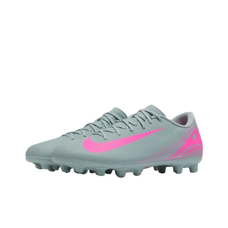 Nike Mercurial Vapor 16 HG Rubber Short Studs Anti Slip Wear Resistant Soccer Shoes Unisex Gray Pink-2