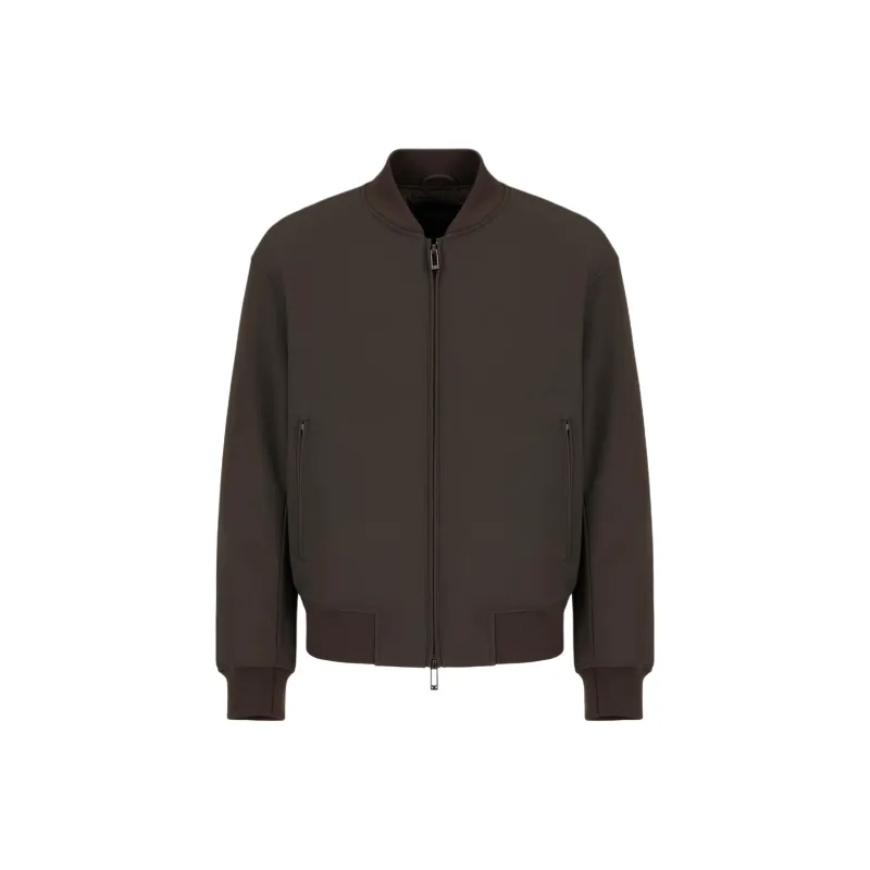 EMPORIO ARMANI Zipped Bomber Jacket In Technical Stretch Nylon-0