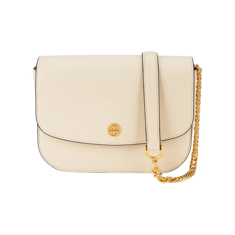 TORY BURCH Robinson Litchi Grain Leather Crossbody Bag Shoulder Bag Women's Cream White-1
