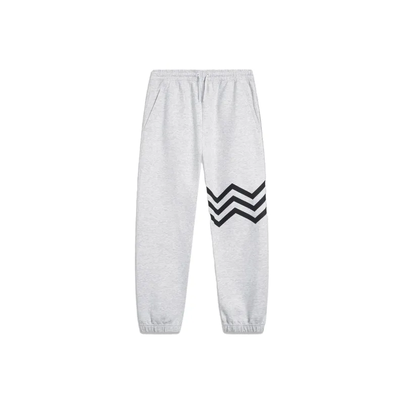 LiNing Knitted Sports Pants Men's Heather Gray River Stone Gray-0