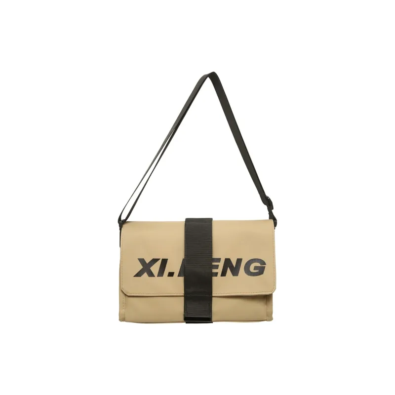 Yalu Nylon Fabric Shoulder Bag, Crossbody Bag Unisex Ecru/Gray/Black/Orange Red/Khaki/Neon Green-11