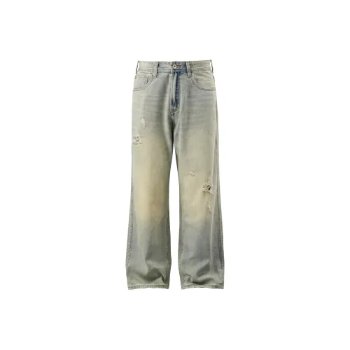Ice Flying Jeans Unisex Yellow Mud